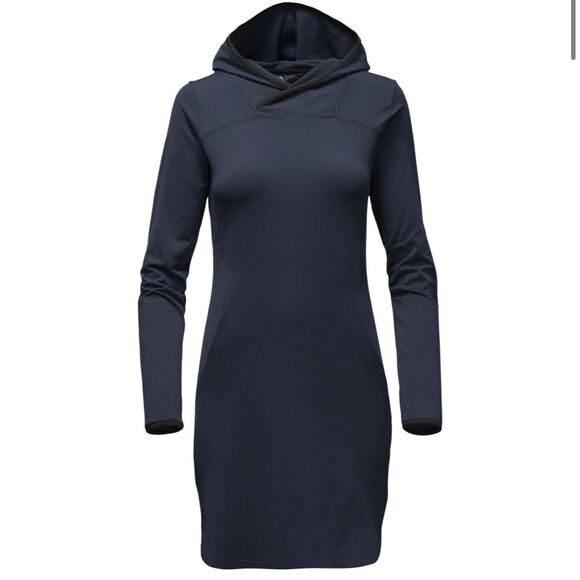 The North Face Soft Empower Outdoor Style Hooded Dress in Cosmic Blue Sz S/P - Picture 1 of 10